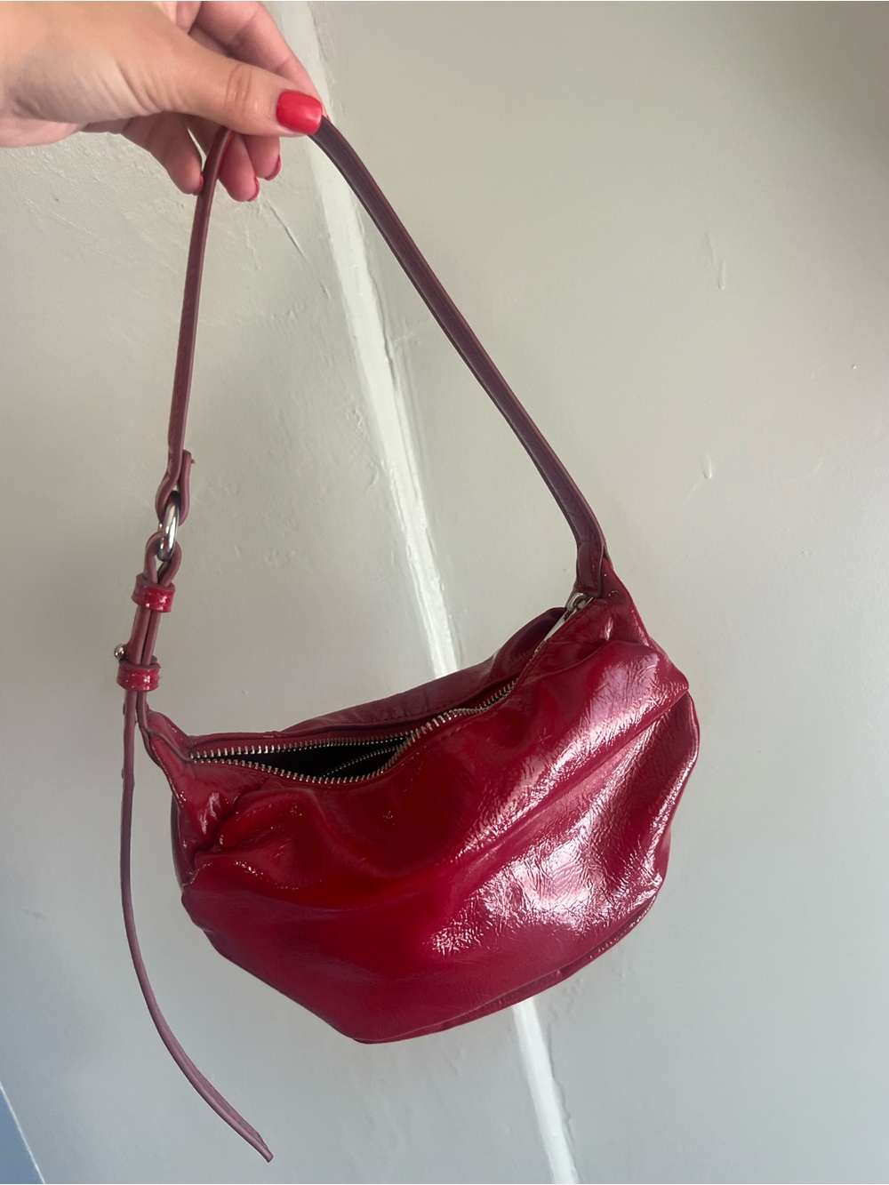 Zara Red Patent Shoulder Bag